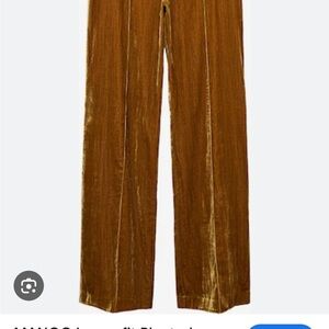 NWT  Mango Julio Brown Velvet Trousers Size 2